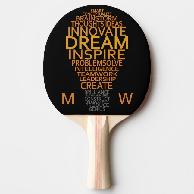Inspirational Light Bulb custom ping pong paddle (Front)