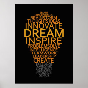 Inspirational Light Bulb custom poster