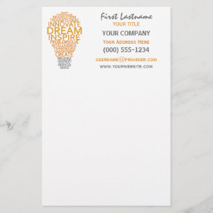 Inspirational Light Bulb custom stationary Stationery