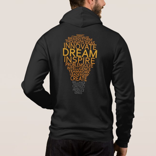 Inspirational Light Bulb custom text Hoodie (Back)