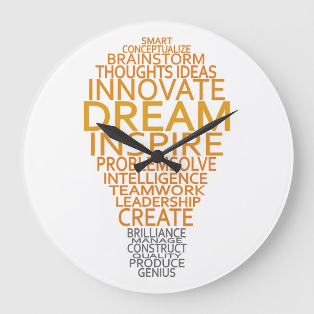 Inspirational Light Bulb custom wall clock (Front)