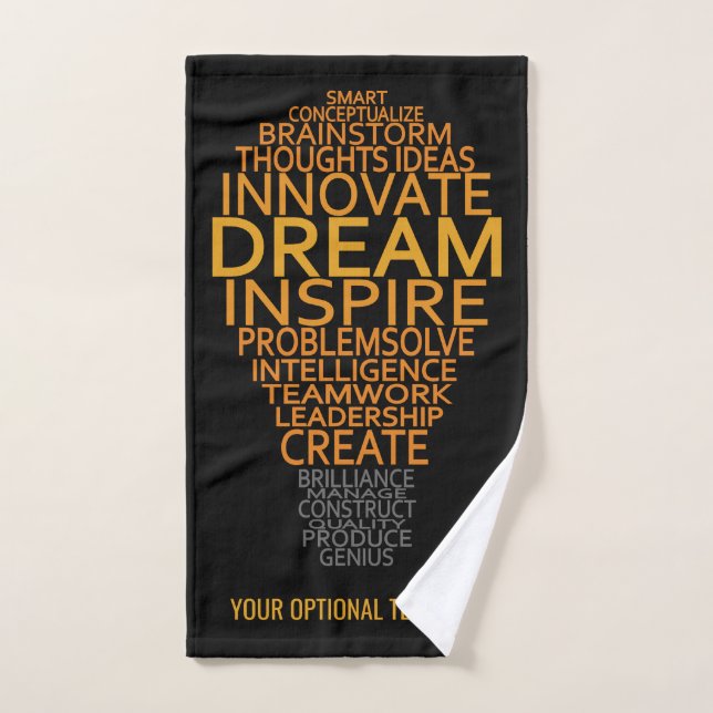 Inspirational Lightbulb custom text hand towel (Hand Towel)