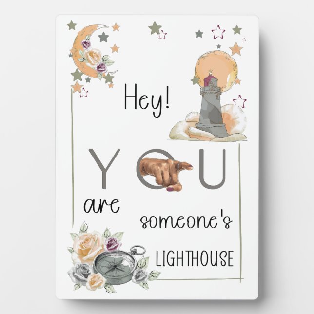 Inspirational Lighthouse Gift Positive Reminder Plaque (Front)