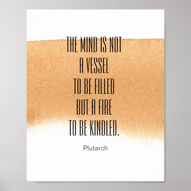 inspirational literary quote  by Plutarch word art Poster (Front)