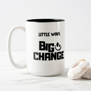 Inspirational Little Wins Big Change MiLittle wins Two-Tone Coffee Mug