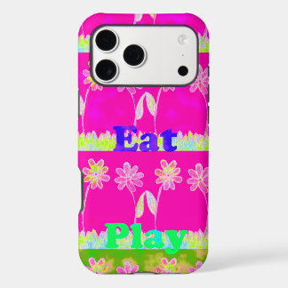 Inspirational Love Eat Play Flower Design