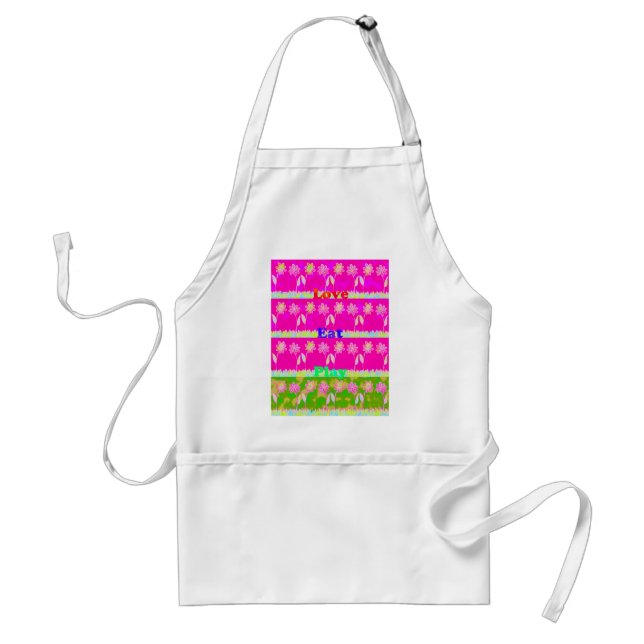 Inspirational Love Eat Play Flower Design Standard Apron (Front)