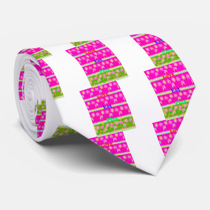 Inspirational Love Eat Play Flower Design Tie