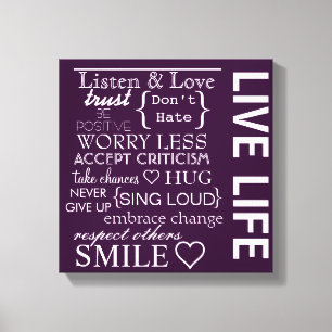 Inspirational Love Life Wrapped Canvas