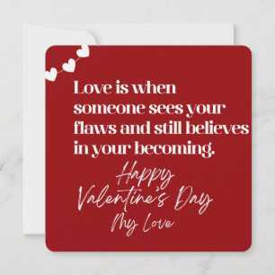 Inspirational Love Quote Valentine's Day Card for 