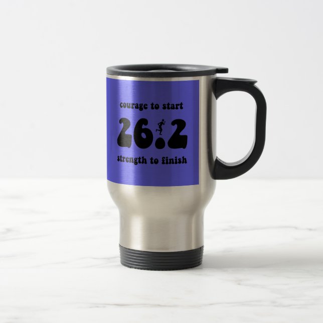 Inspirational marathon travel mug (Right)