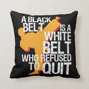 Inspirational Martial Arts Black Belt Fighter Cushion