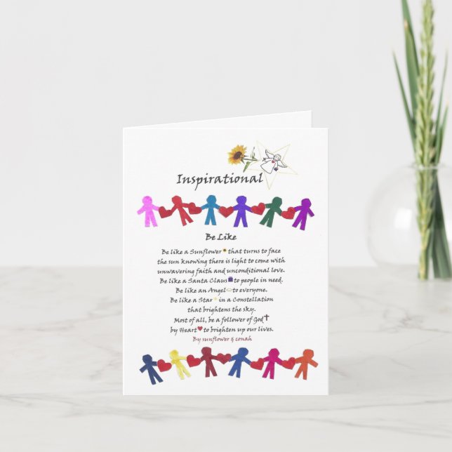 Inspirational Meaningful Poem Greeting Card (Front)