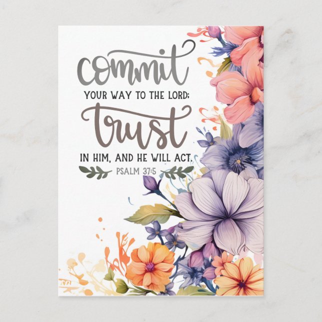 Inspirational Message from Psalms Postcard (Front)