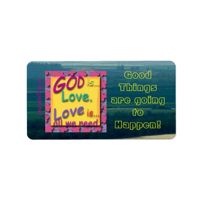 Inspirational Message God Is Love Label (Front)