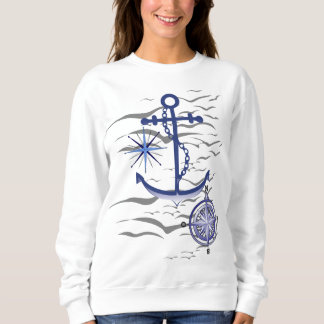 Inspirational message nautical theme sweatshirt