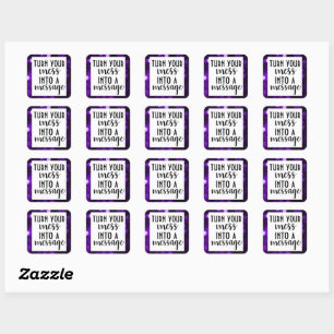 Inspirational Message; Purple Bokeh Square Sticker