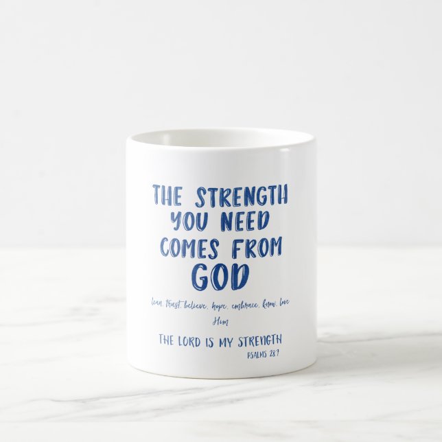 Inspirational Message Quote and Bible Verse Magic Mug (Center)