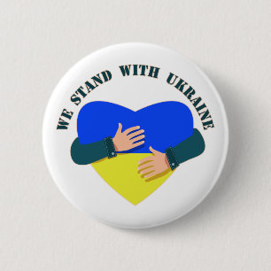 Inspirational message We stand with Ukraine  6 Cm Round Badge