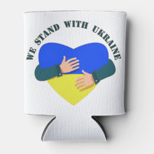 Inspirational message We stand with Ukraine Can Cooler