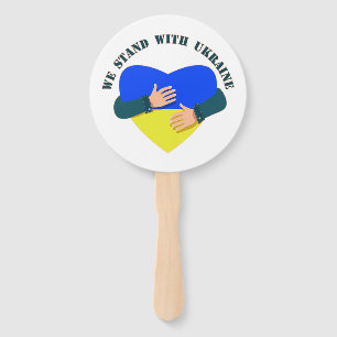 Inspirational message We stand with Ukraine Hand Fan