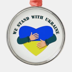 Inspirational message We stand with Ukraine  Metal Tree Decoration