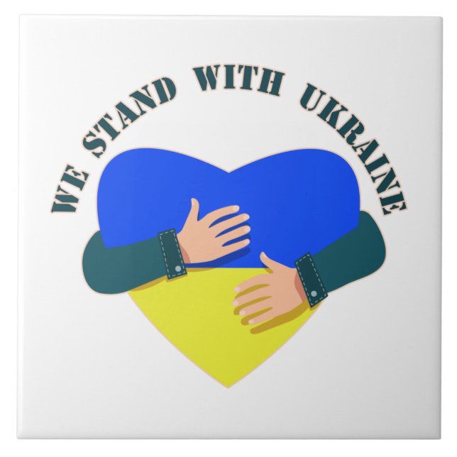 Inspirational message We stand with Ukraine  Tile (Front)