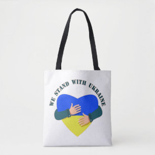 Inspirational message We stand with Ukraine Tote Bag