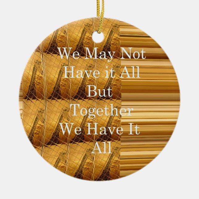 Inspirational Message with African Wildlife Design Ceramic Tree Decoration (Front)