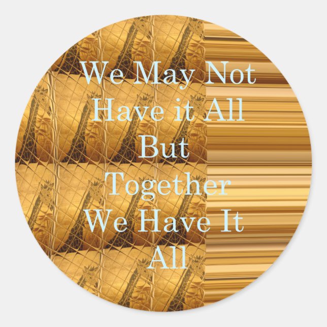 Inspirational Message with African Wildlife Design Classic Round Sticker (Front)