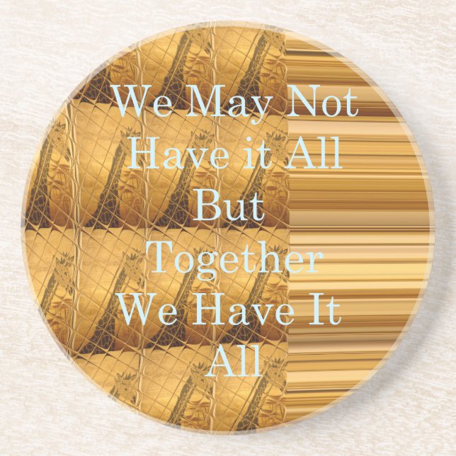 Inspirational Message with African Wildlife Design Coaster (Front)