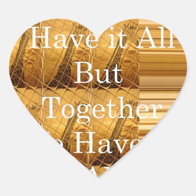 Inspirational Message with African Wildlife Design Heart Sticker (Front)