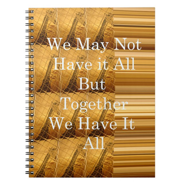 Inspirational Message with African Wildlife Design Notebook (Front)