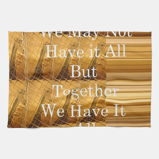 Inspirational Message with African Wildlife Design Tea Towel (Horizontal)