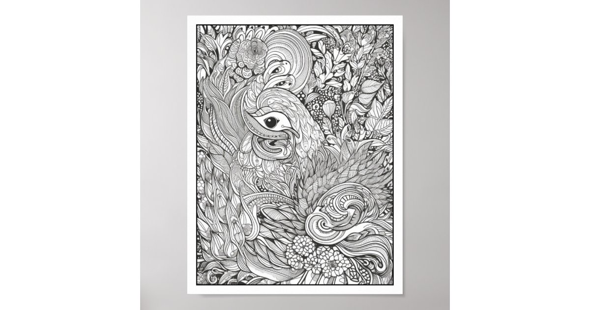 Inspirational/Mindfulness Adult Colouring Poster Zazzle