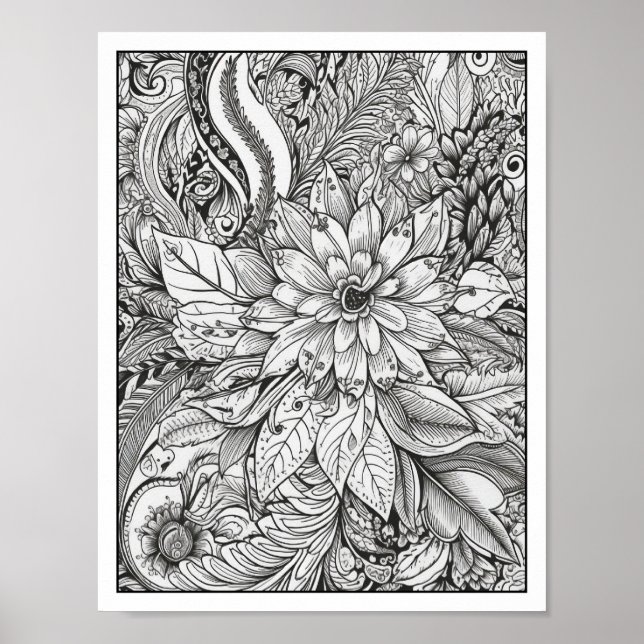Inspirational/Mindfulness Adult Colouring Poster (Front)