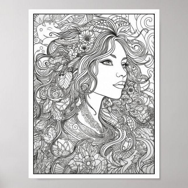 Inspirational/Mindfulness Adult Colouring Poster (Front)