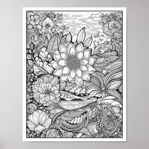 Inspirational/Mindfulness Adult Colouring Poster