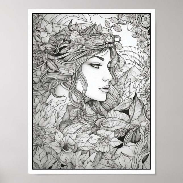 Inspirational/Mindfulness Adult Colouring Poster (Front)