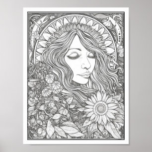 Inspirational/Mindfulness Adult Colouring Poster