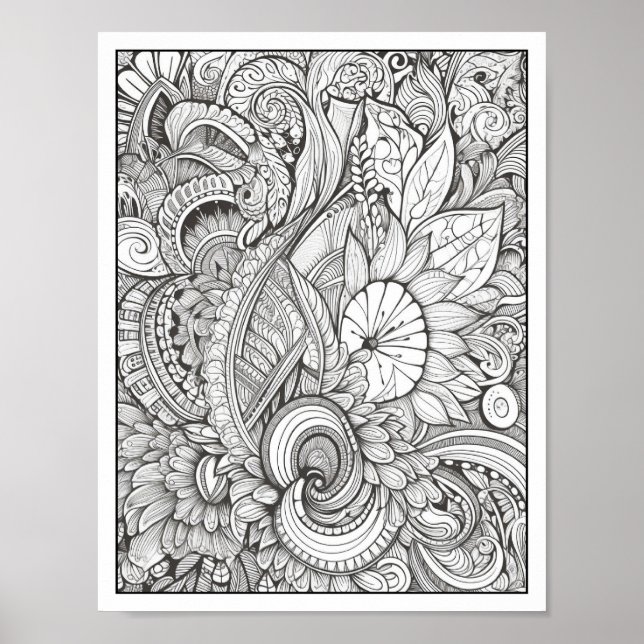 Inspirational/Mindfulness Adult Colouring Poster (Front)