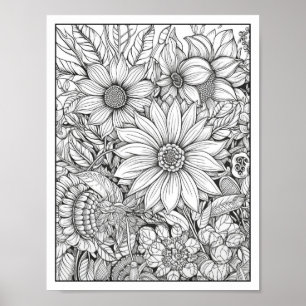 Inspirational/Mindfulness Adult Colouring Poster