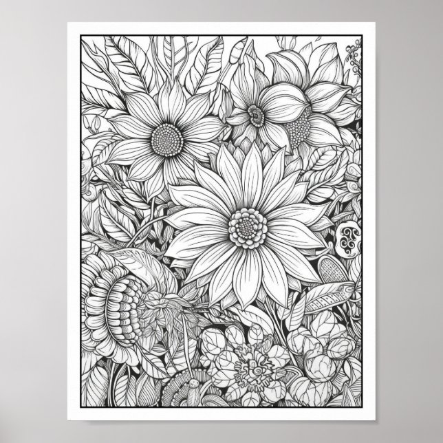 Inspirational/Mindfulness Adult Colouring Poster (Front)