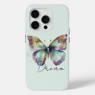 Inspirational Mint Aqua Blue Dream Butterfly iPhone 15 Pro Case