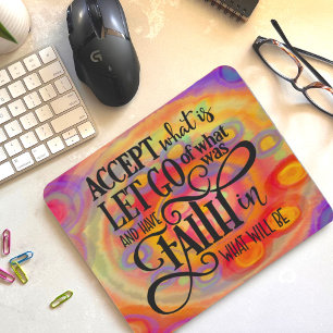 Inspirational Modern Have Faith Quote Mouse Mat