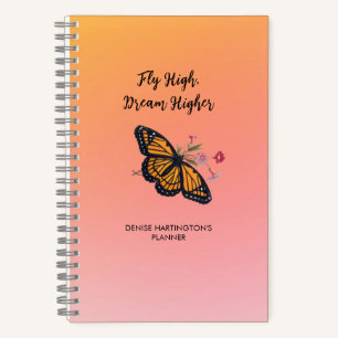 Inspirational Monarch Butterfly Colourful Orange Notebook