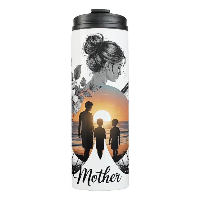 Inspirational Mother Butterfly Thermal Tumbler (Front)