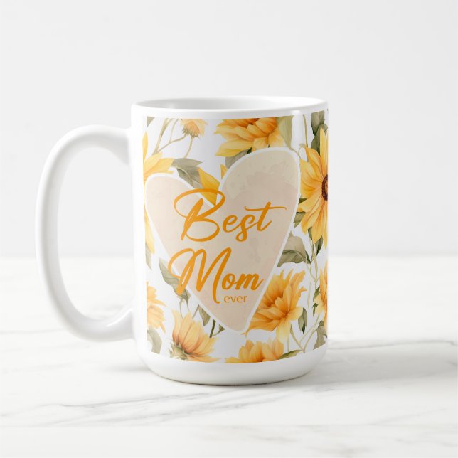 Inspirational Mother's Day Sunflower Wrap Coffee Mug (Left)