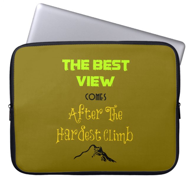 Inspirational Motivating Hiking Quote Typography Laptop Sleeve (Front)