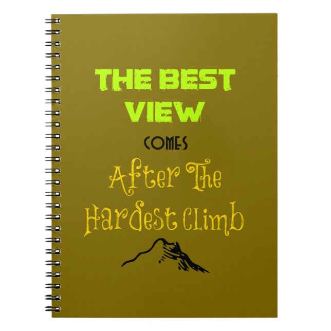 Inspirational Motivating Hiking Quote Typography Notebook (Front)